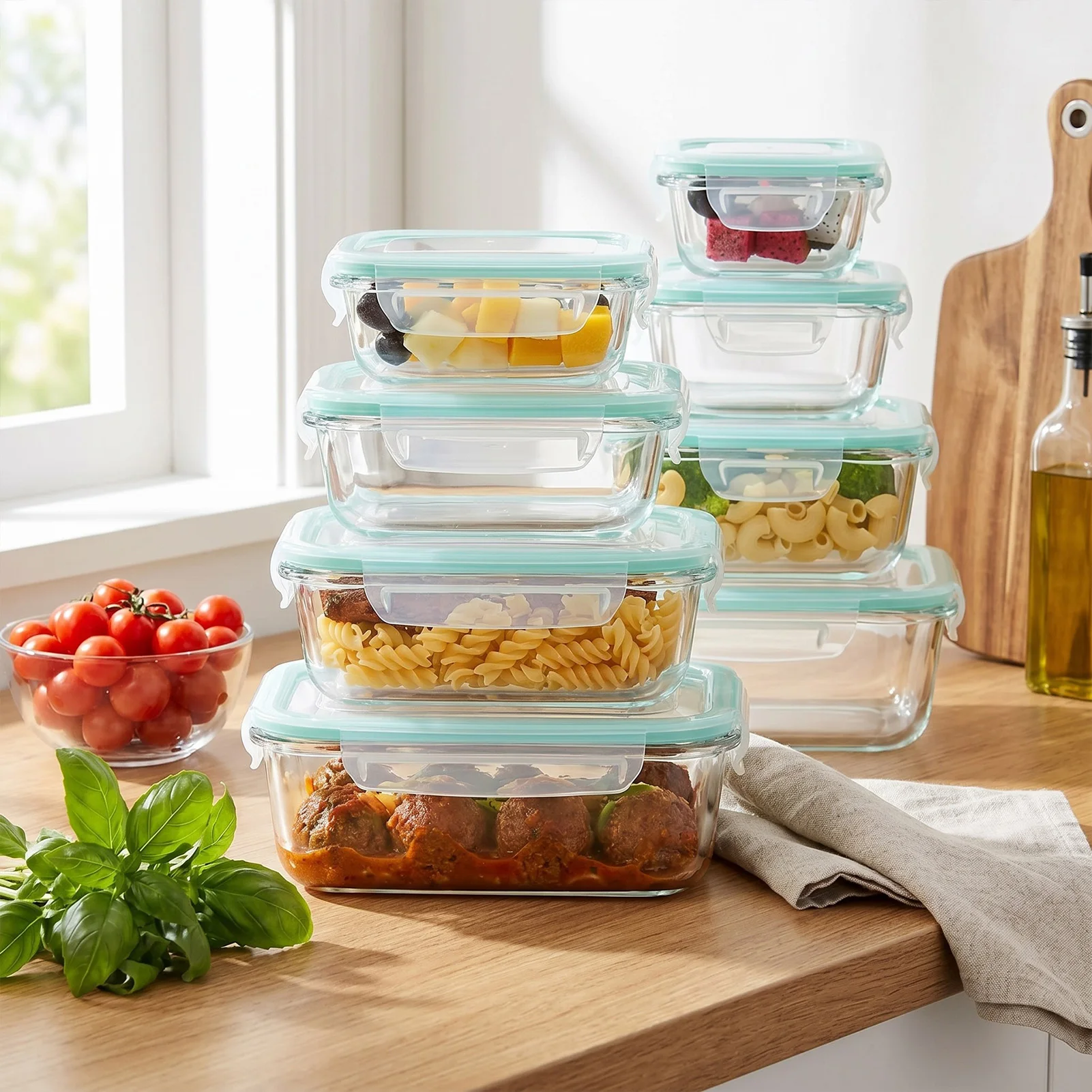 Meal Prep Glass Containers With Lids - Premium Glass Food Storage Containers Leakproof