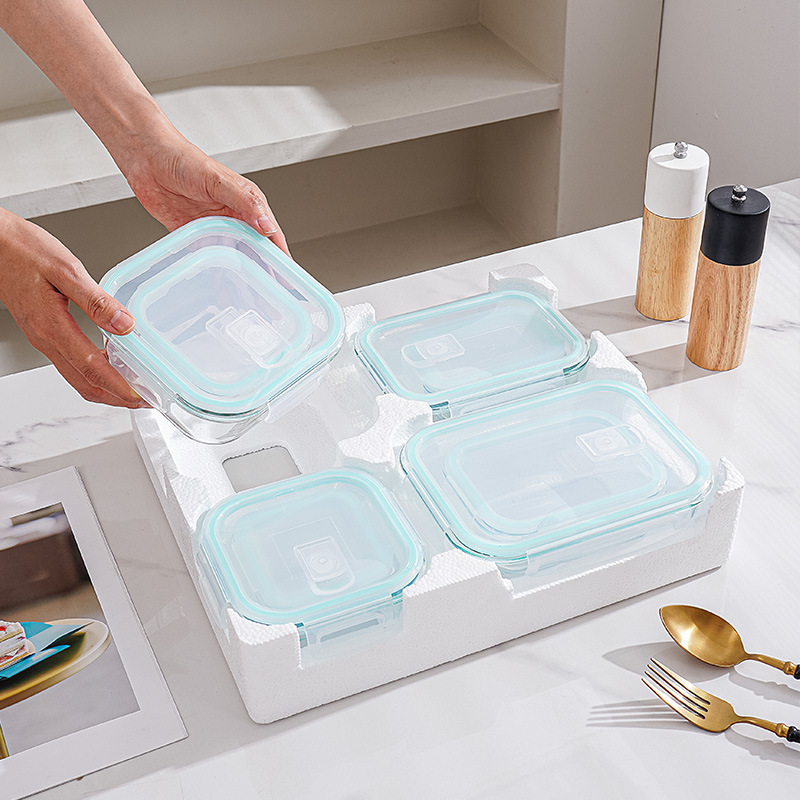 8-Piece Glass Lunch & Storage  - Meal Prep Glass Containers With Lids recension och pris
