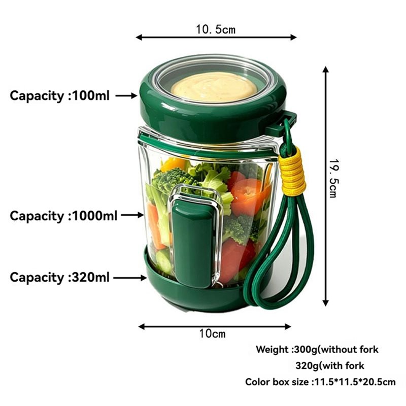 ABGH-Salad Pod Portable Salad  - Meal Prep Jar Salad recension och pris