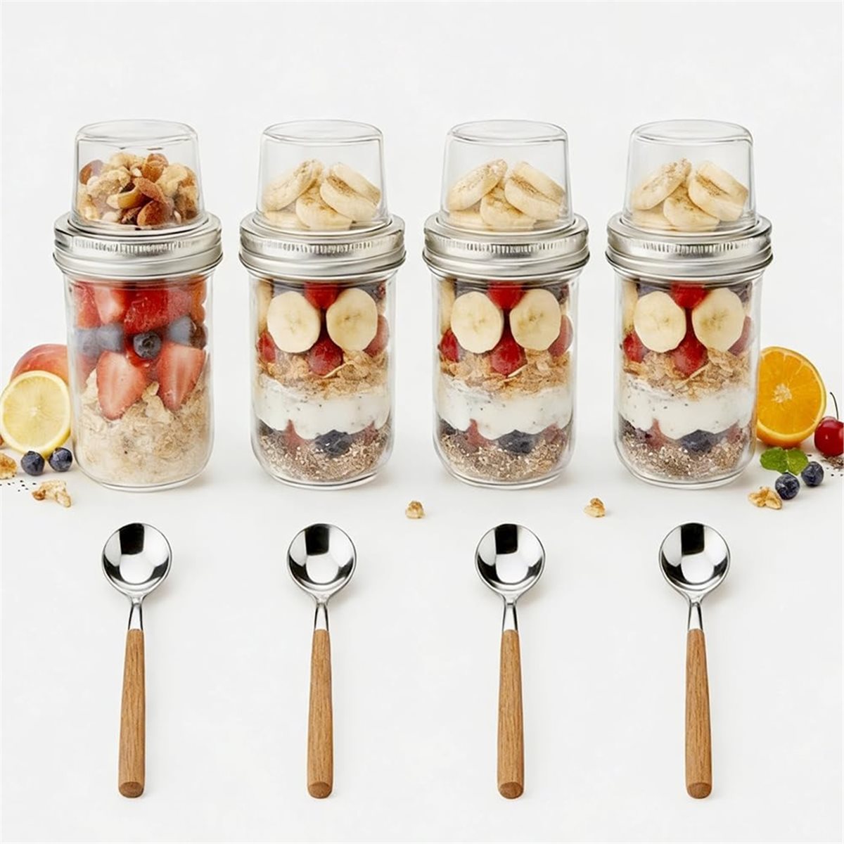 BAAE Overnight Oats Containers - Meal Prep Glass Containers With Lids recension och pris