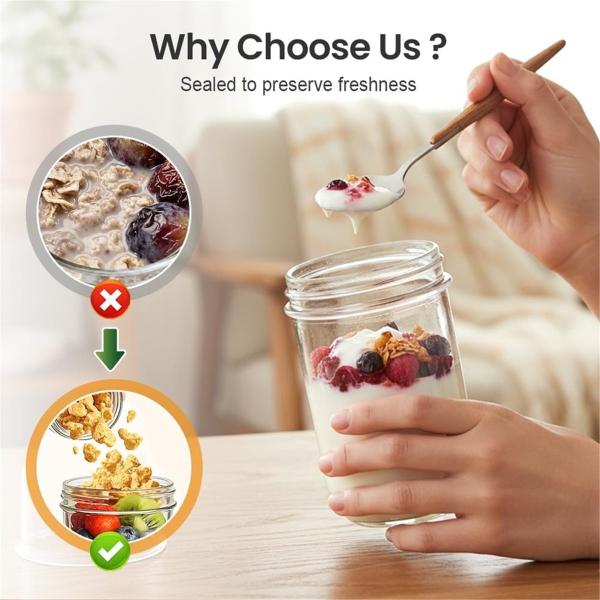 BAAE Overnight Oats Containers - Meal Prep Glass Containers With Lids recension och pris