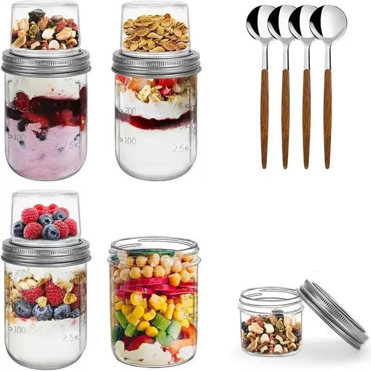 BAAE Overnight Oats Containers - Meal Prep Glass Containers With Lids recension och pris