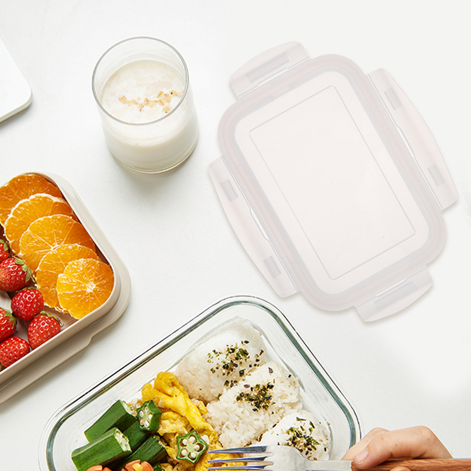 Airtight Rectangle Container L - Meal Prep Glass Containers With Lids recension och pris