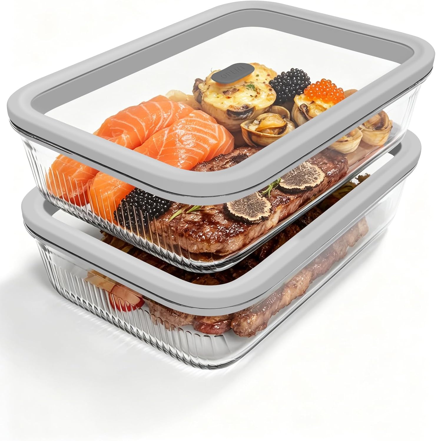 2 Pack Glass Food Storage Cont - Meal Prep Glass Containers With Lids recension och pris