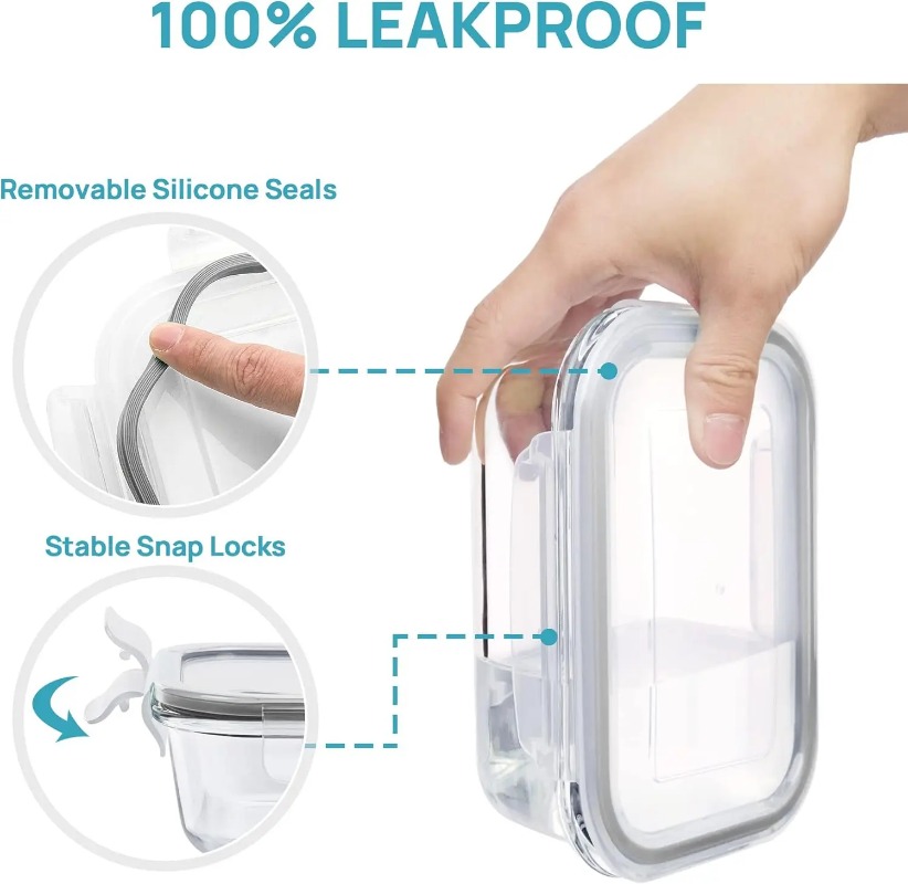 Glass Food Storage Containers  - Meal Prep Glass Containers With Lids recension och pris