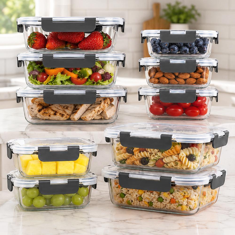 Glass Food Storage Containers  - Meal Prep Glass Containers With Lids recension och pris