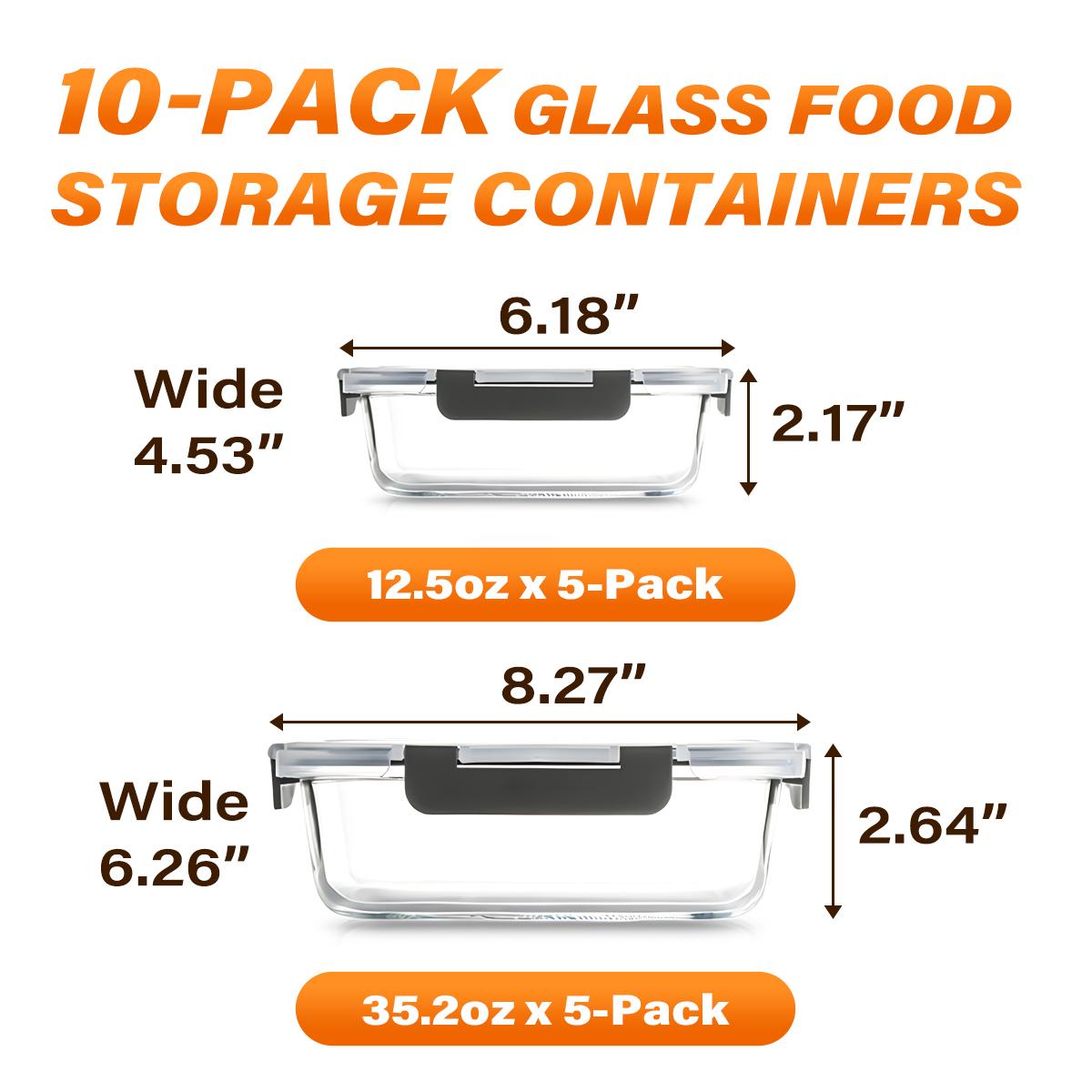 Glass Food Storage Containers  - Meal Prep Glass Containers With Lids recension och pris