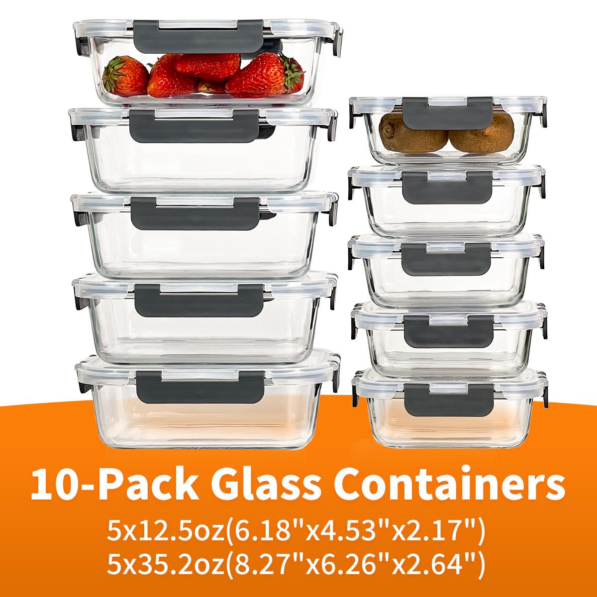 Glass Food Storage Containers  - Meal Prep Glass Containers With Lids recension och pris