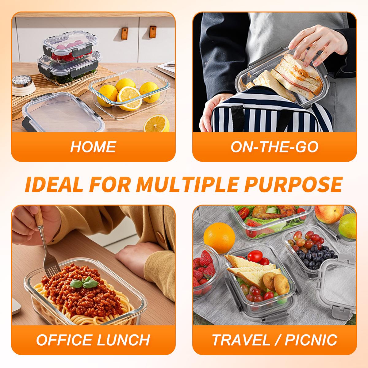Glass Food Storage Containers  - Meal Prep Glass Containers With Lids recension och pris