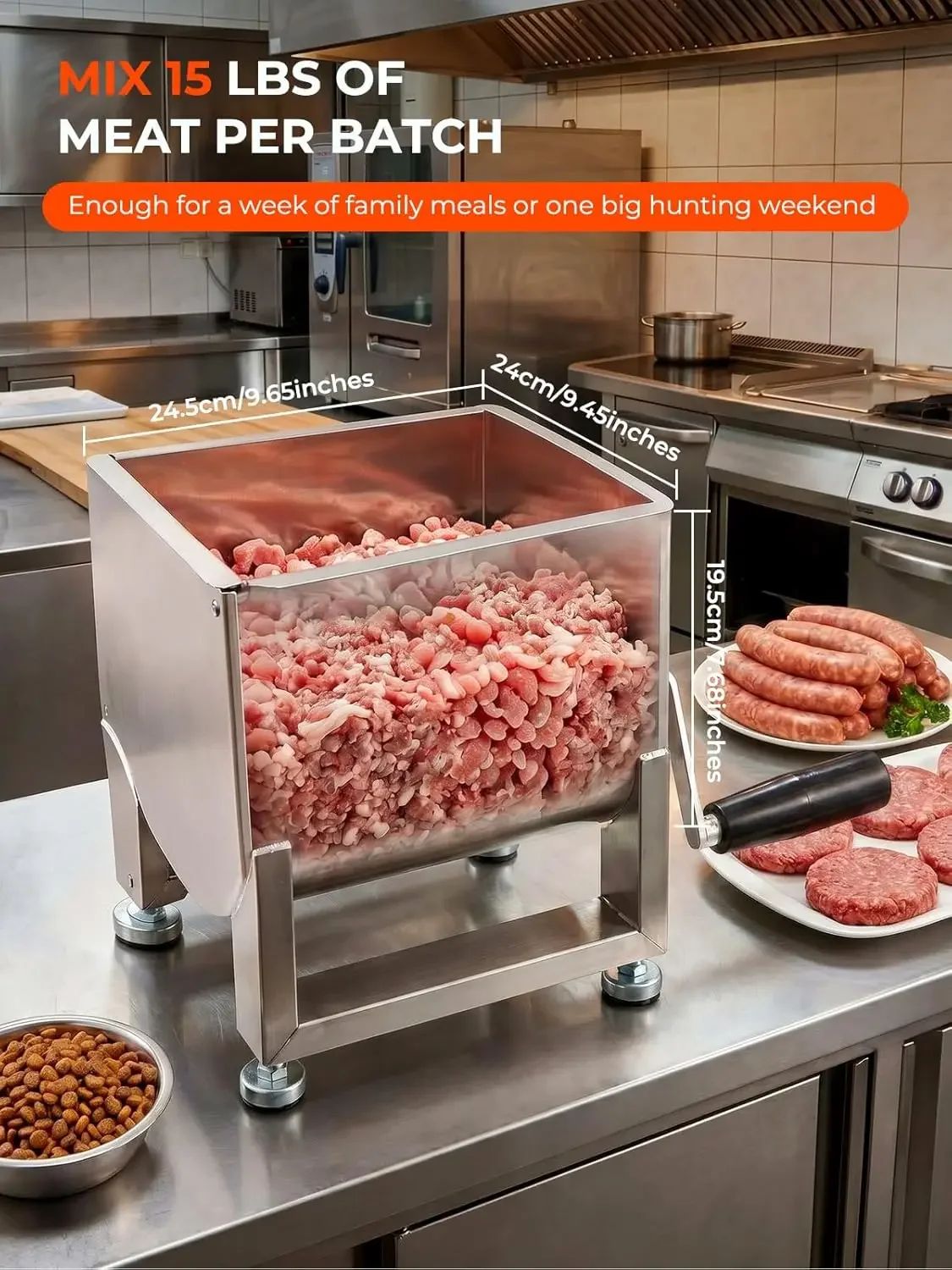 20LBS Stainless Steel Manual M - Meal Prep Manual recension och pris