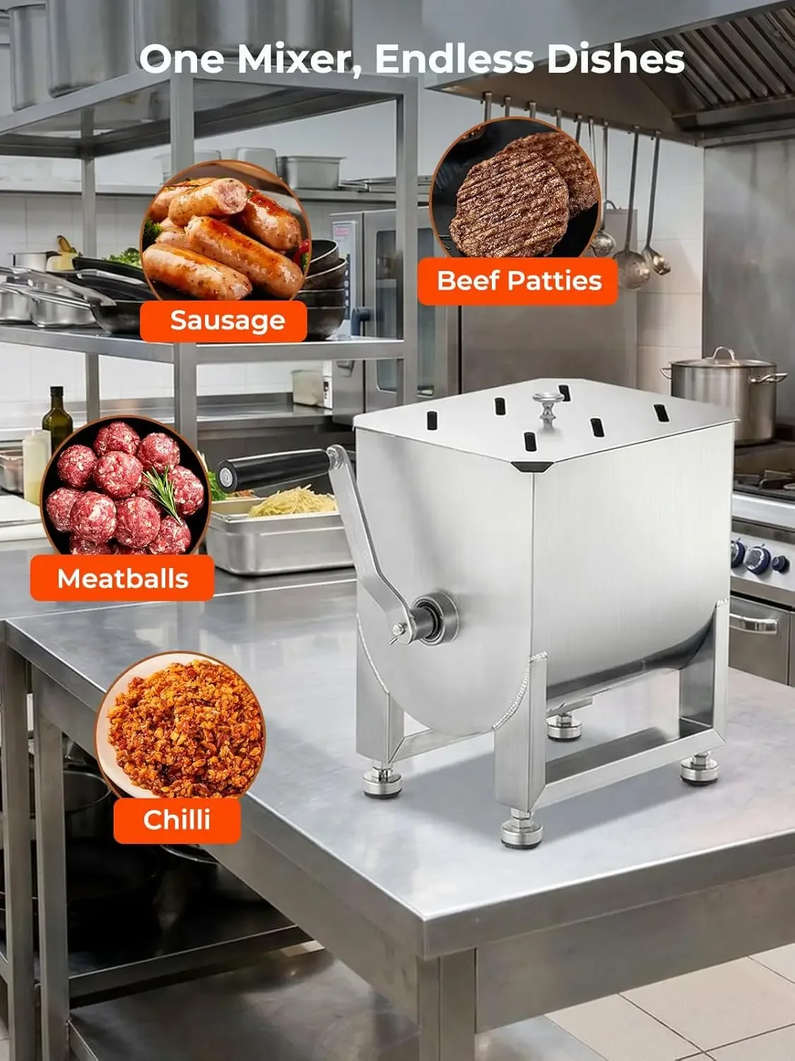 20LBS Stainless Steel Manual M - Meal Prep Manual recension och pris