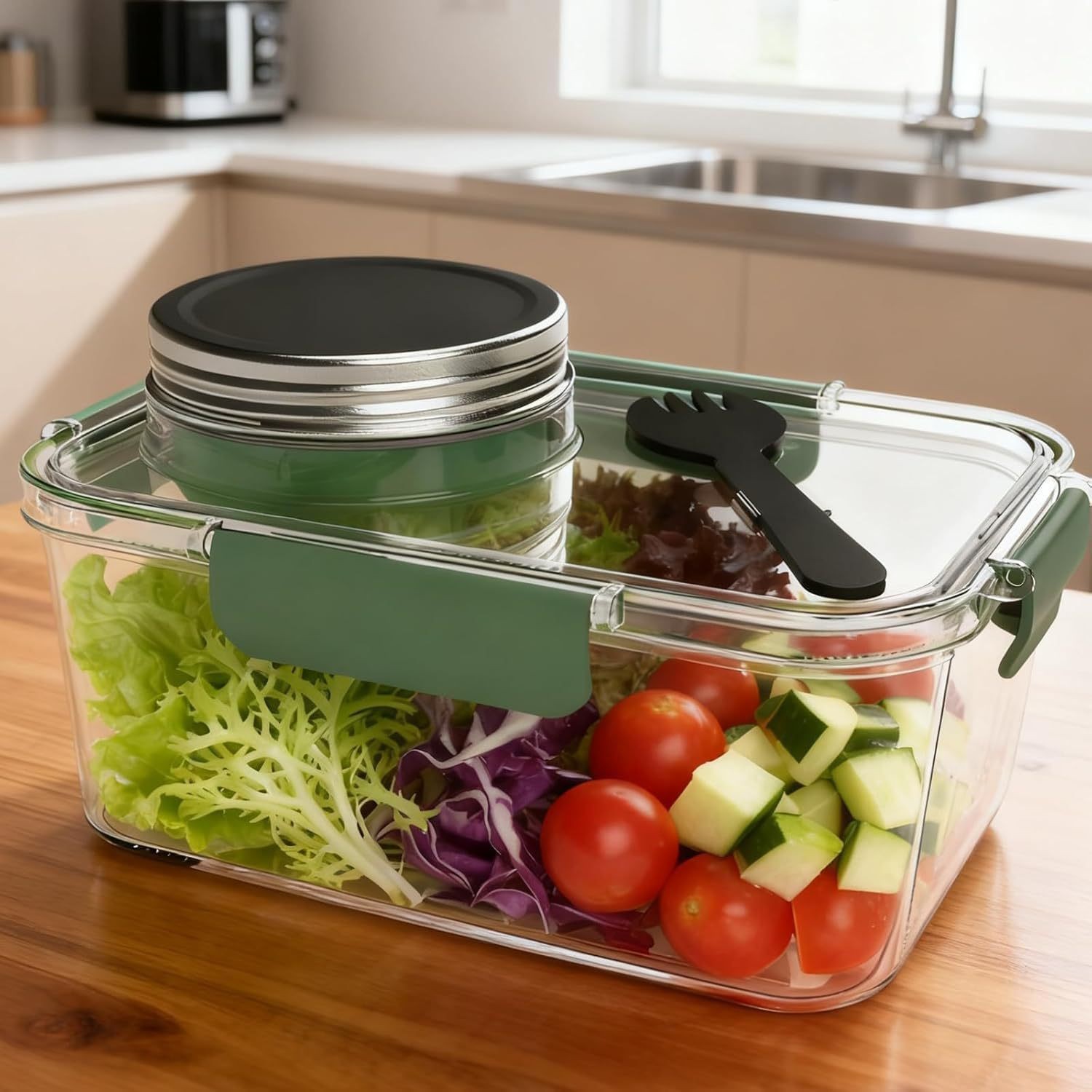 Solar Pod Jar Food Storage Con - Meal Prep Jar Salad recension och pris