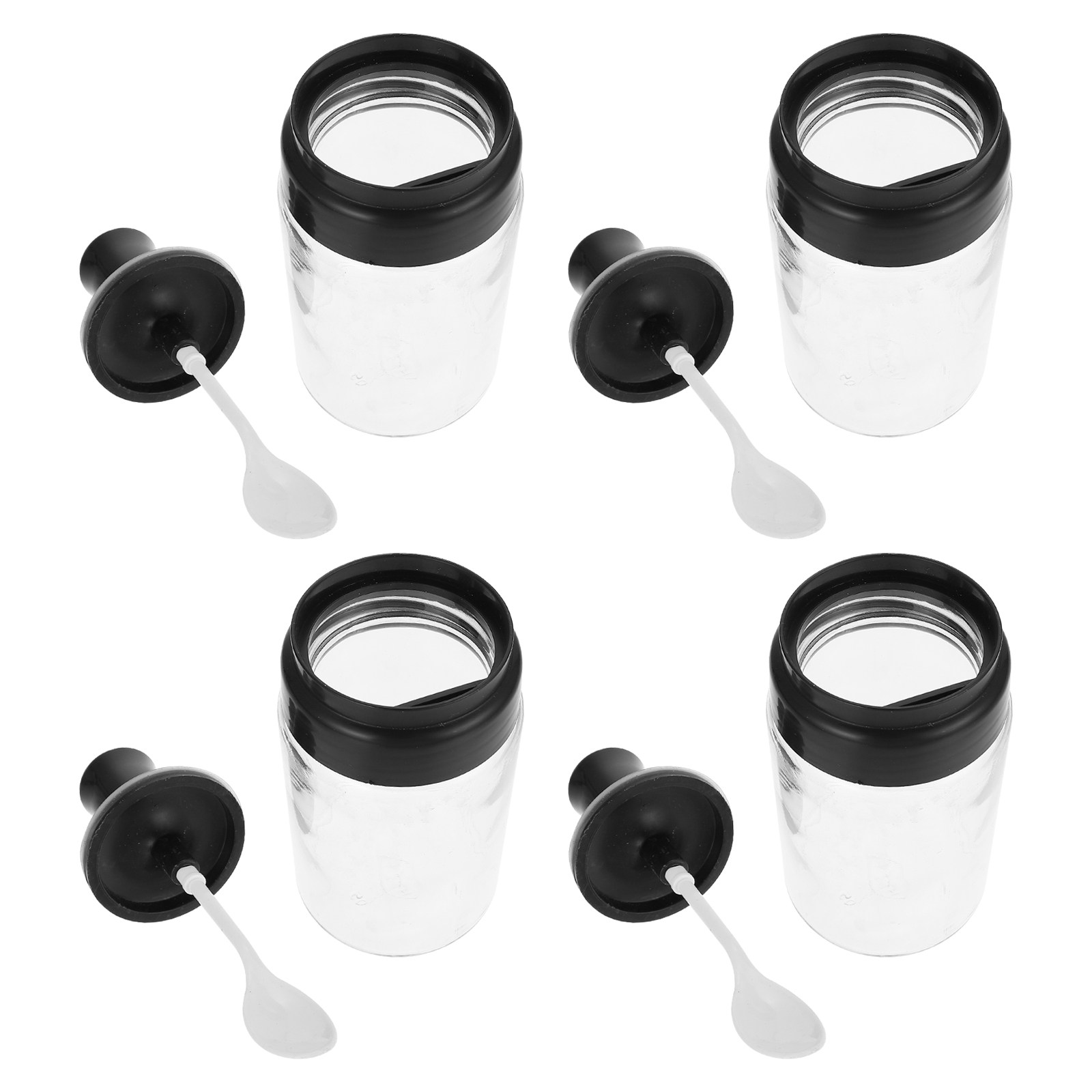 4Pcs Glass Spice Jar with Spoo - Meal Prep Glass Containers With Lids recension och pris