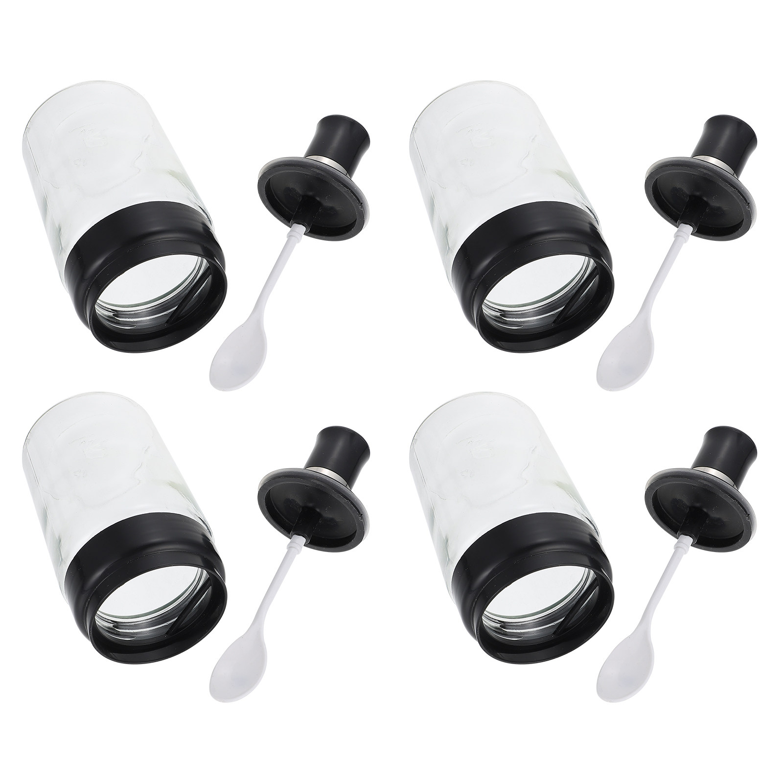 4Pcs Glass Spice Jar with Spoo - Meal Prep Glass Containers With Lids recension och pris