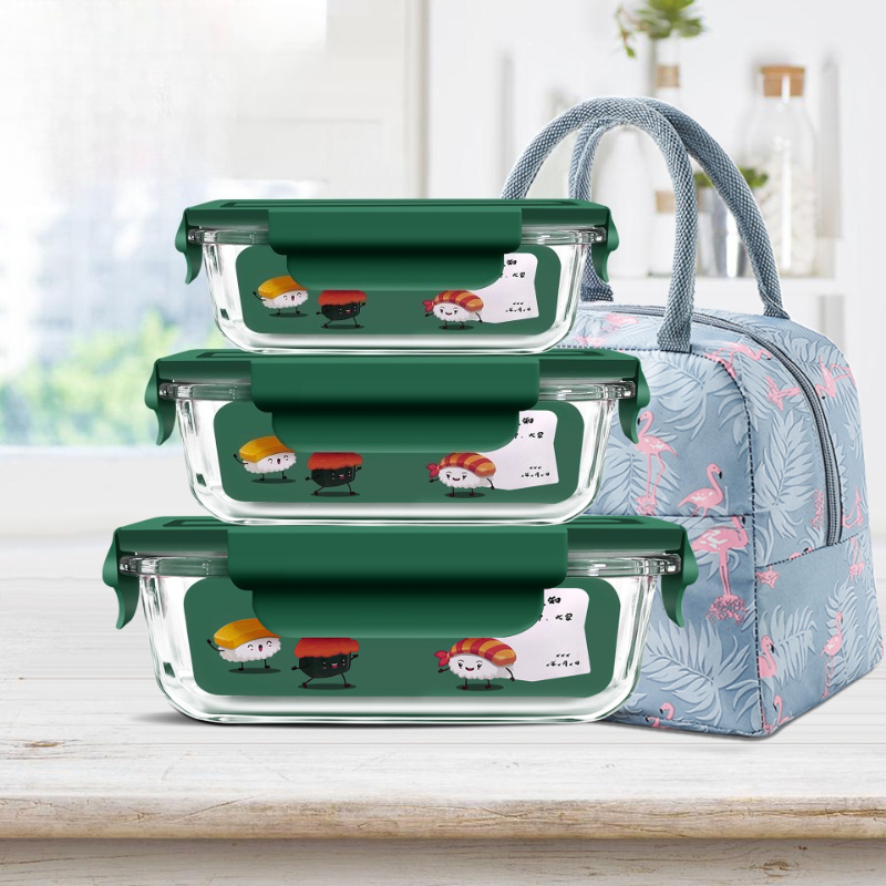 Heat-Resistant Glass Lunch Con - Meal Prep Glass Containers With Lids recension och pris